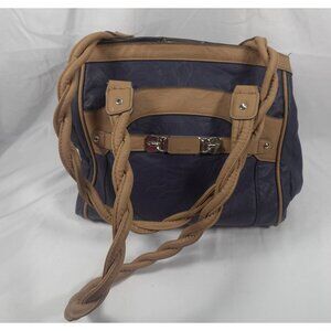 Rosetti Womens Purse Blue /Brown Pockets Snap/Zip Closure Preppy Functional
